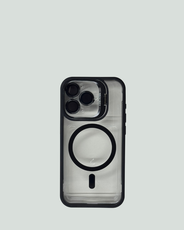 iPhone 15 Pro MagSafe Mobilskal med Kameraskydd & Ställ – Transparent Baksida