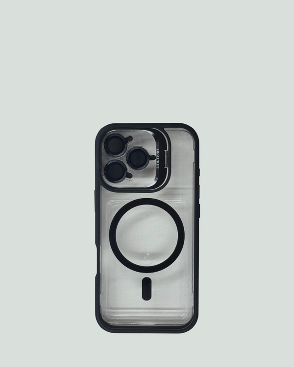 iPhone 16 Pro MagSafe Mobilskal med Kameraskydd & Ställ – Transparent Baksida