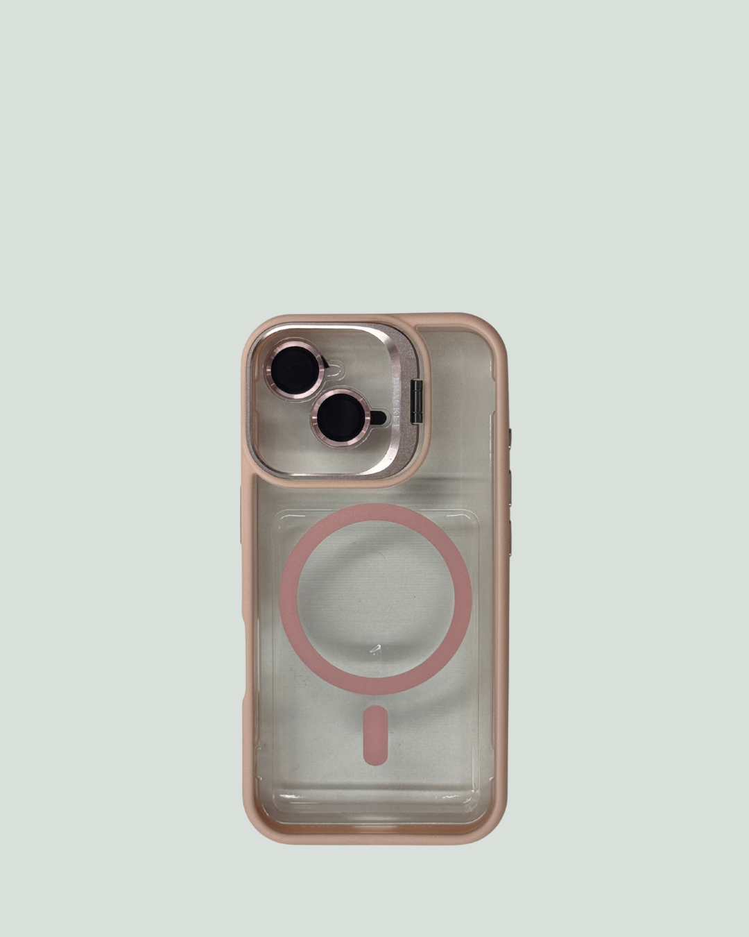 iPhone 16 MagSafe Mobilskal med Kameraskydd & Ställ – Transparent Baksida