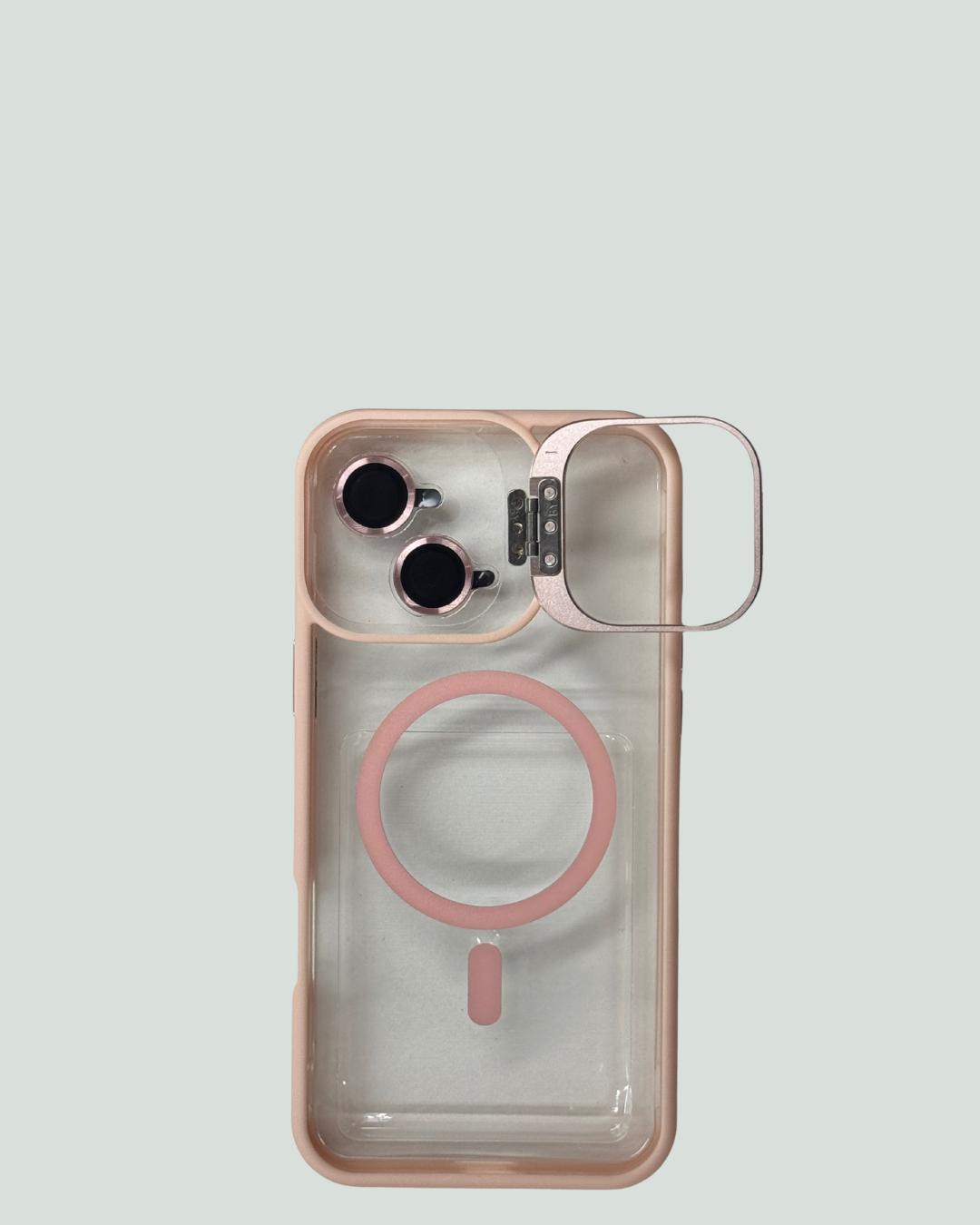 iPhone 16 Plus MagSafe Mobilskal med Kameraskydd & Ställ – Transparent Baksida